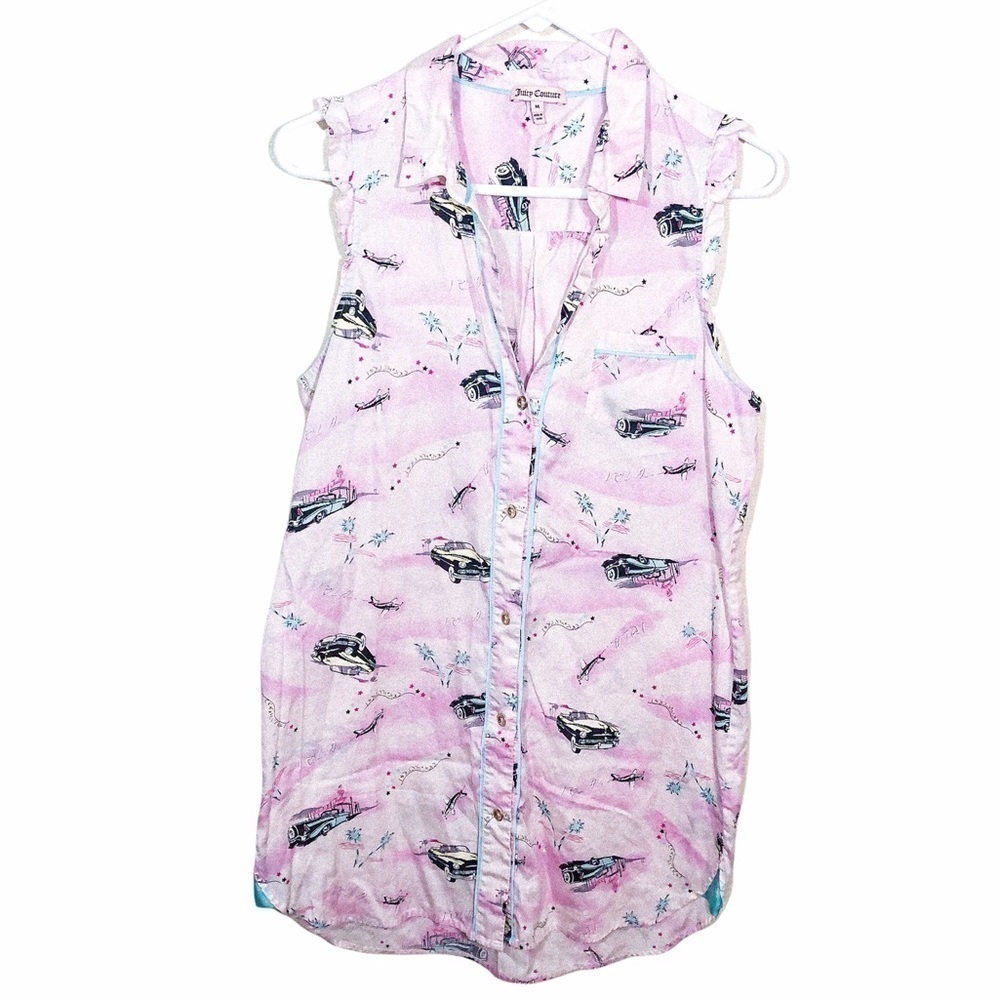 Juicy Couture Button Down Los Angeles Printed Tank M